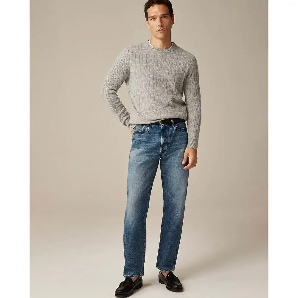 J. Crew Cashmere cable-knit sweater in Heather Grey NWT size Small